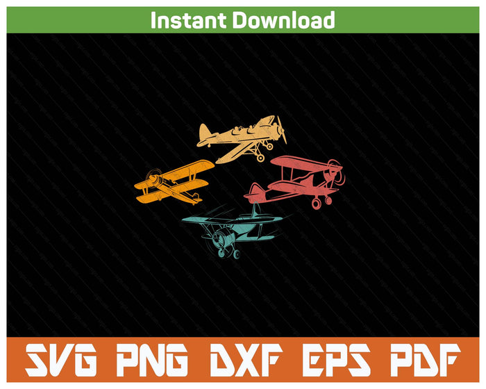 Airplane Pilot Vintage SVG PNG Cutting Files