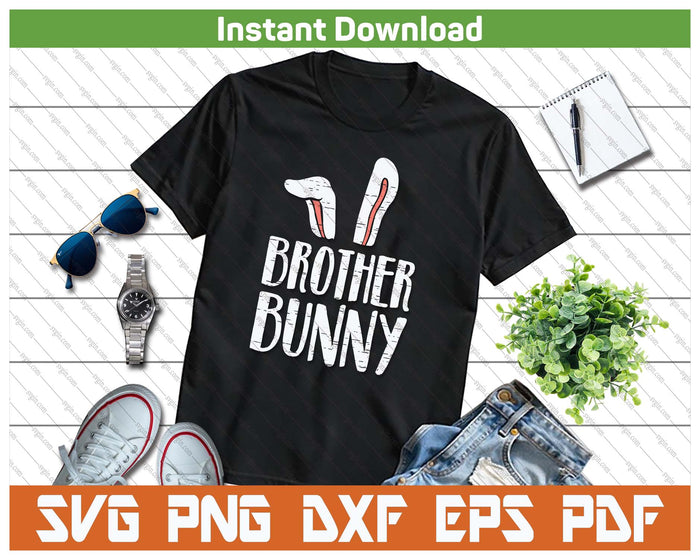 Brother Bunny Ears Easter Family Matching SVG PNG Cutting Files