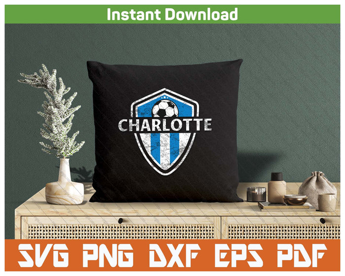 Charlotte Jersey Fan Badge Distressed SVG PNG Cutting Files