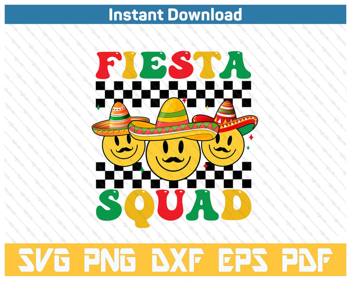 Cinco De Mayo Fiesta Squad SVG PNG Cutting Files