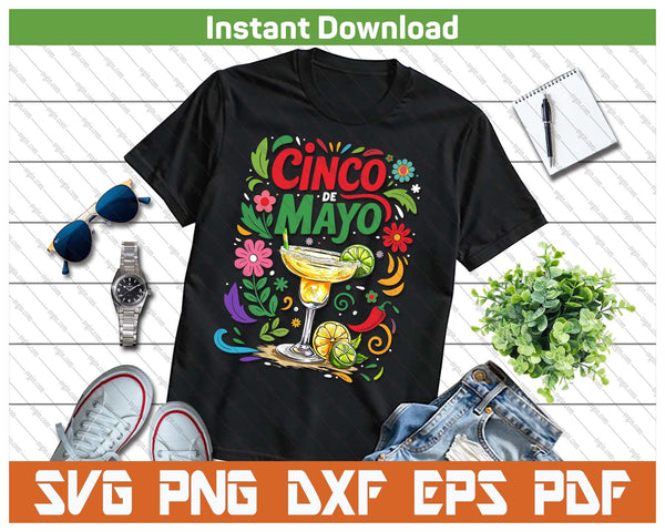 Cinco De Mayo Sublimation Mexican Fiesta SVG PNG Cutting Files