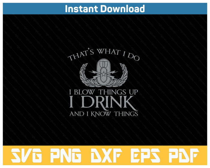 EOD I Drink And I Know Things Funny Parody SVG PNG Cutting Files