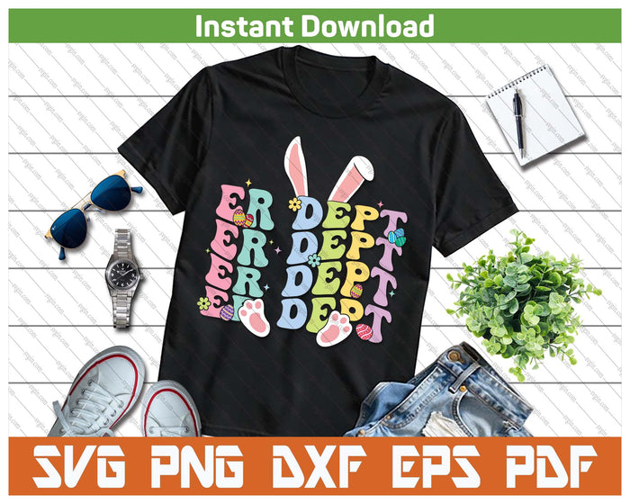 Er Nurse Emergency Department Easter Day Groovy SVG PNG Cutting Files