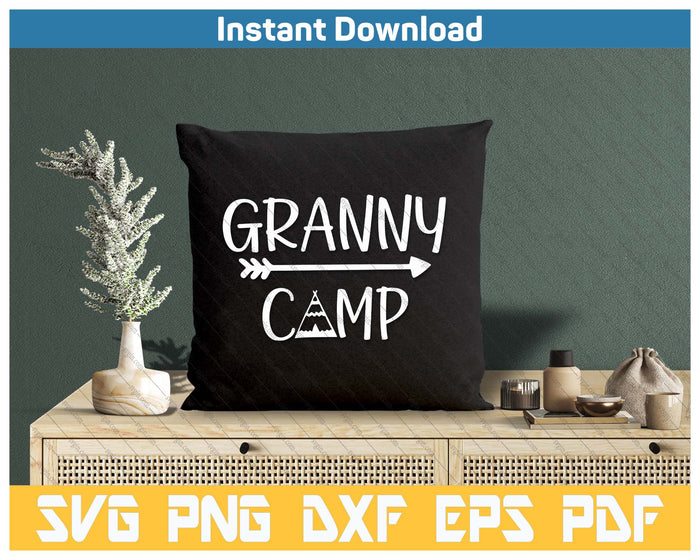 Granny Camp Camping SVG PNG Cutting Files