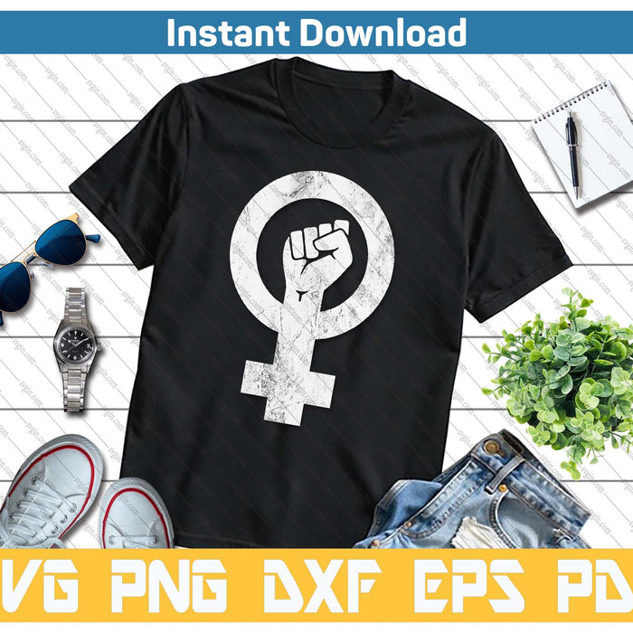 International Woman's Day 2025 March Feminist Symbol SVG PNG Cutting Files