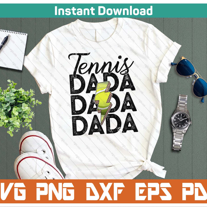 Lightning Bolt Tennis Dada SVG PNG Cutting Files