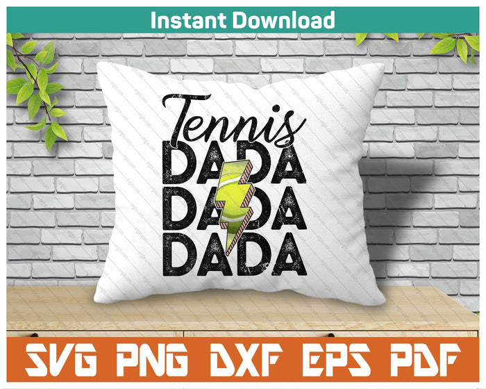 Lightning Bolt Tennis Dada SVG PNG Cutting Files