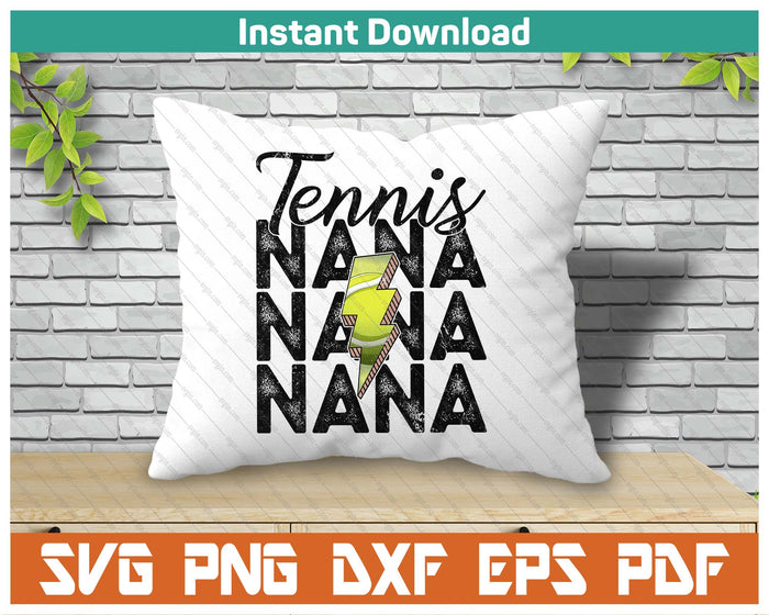 Lightning Bolt Tennis Nana SVG PNG Cutting Files