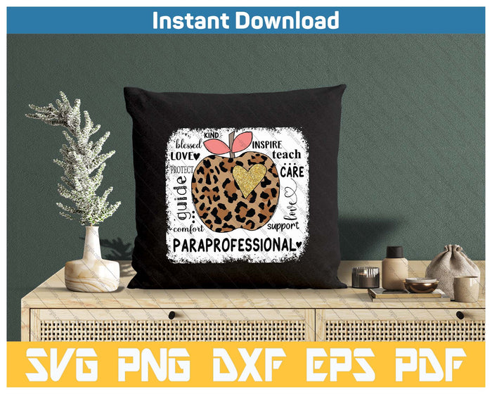 Mama ribornParaprofessional Kind Blessed Teach Inspire Love Leopard SVG PNG Cutting Files