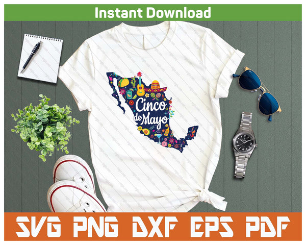 Mexican Folk Embroidery Watercolor SVG PNG Cutting Files