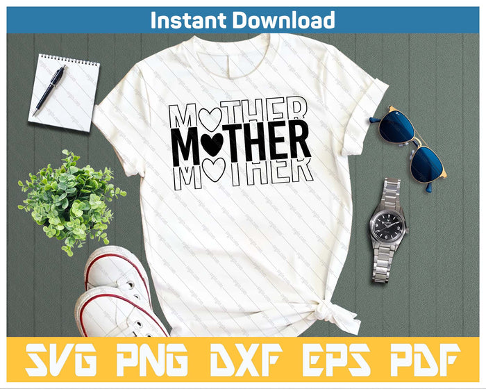 Mother's Day Mom Design SVG PNG Cutting Files