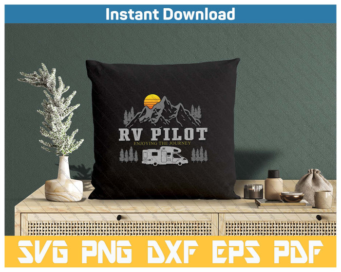 Motorhome Pilots Vintage Mountain Camping Road Trip SVG PNG Cutting Files