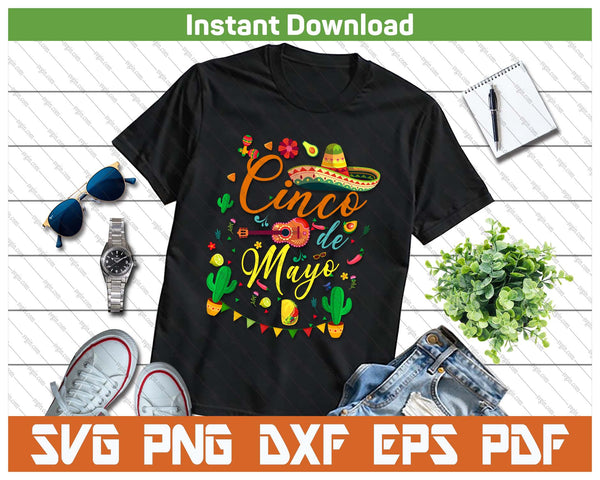 Party 5 De Mayo SVG PNG Cutting Files