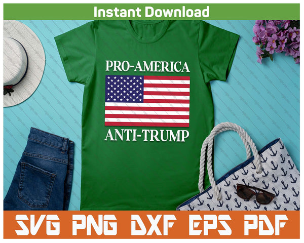 Pro America Anti Trump American USA Flag Resist SVG PNG Cutting Files