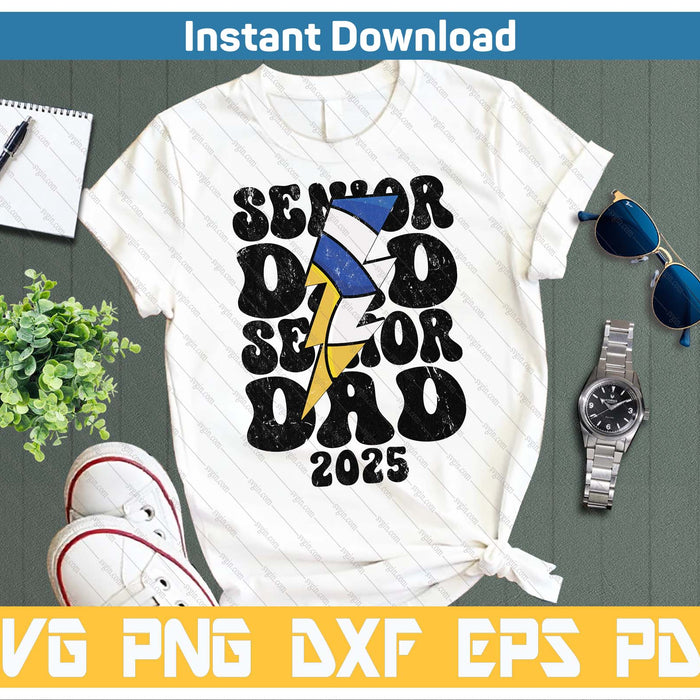 Proud Volleyball Senior Dad 2025 SVG PNG Cutting Files