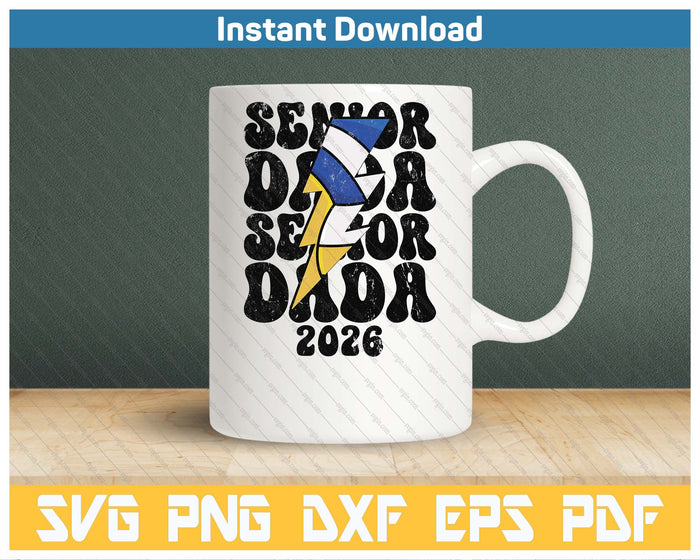 Proud Volleyball Senior Dada 2026 SVG PNG Cutting Files