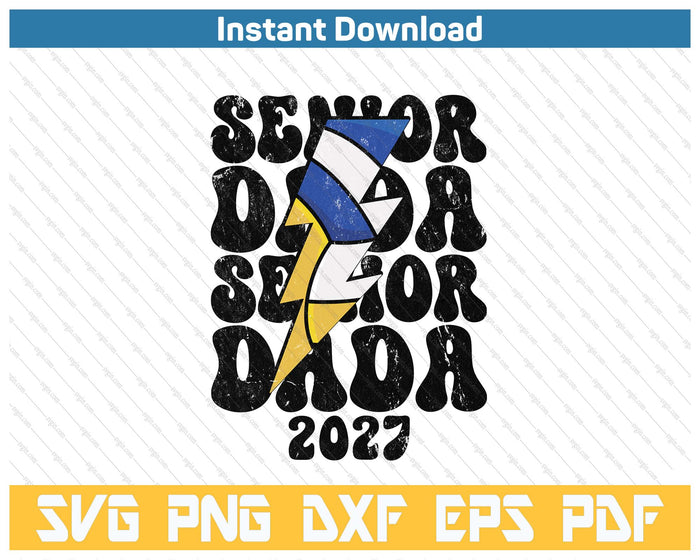 Proud Volleyball Senior Dada 2027 SVG PNG Cutting Files