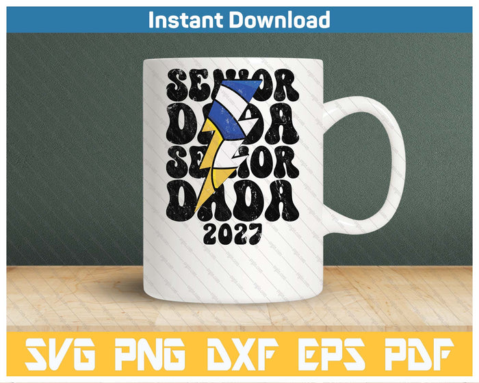 Proud Volleyball Senior Dada 2027 SVG PNG Cutting Files