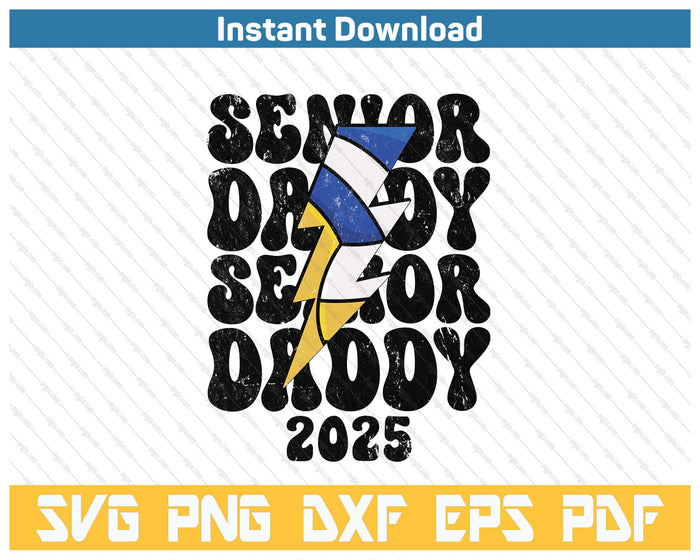 Proud Volleyball Senior Daddy 2025 SVG PNG Cutting Files