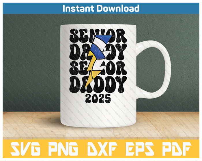 Proud Volleyball Senior Daddy 2025 SVG PNG Cutting Files