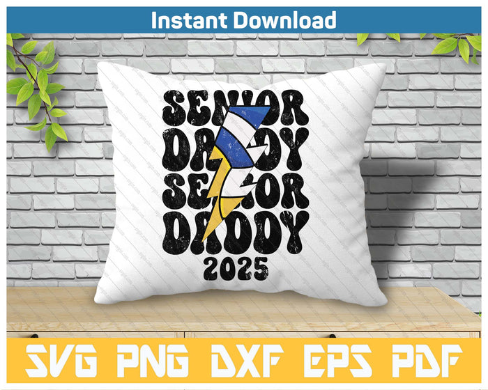 Proud Volleyball Senior Daddy 2025 SVG PNG Cutting Files