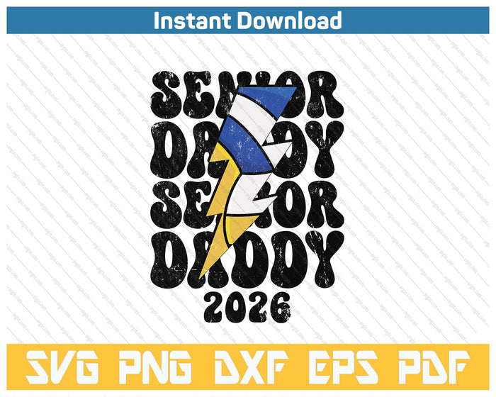 Proud Volleyball Senior Daddy 2026 SVG PNG Cutting Files