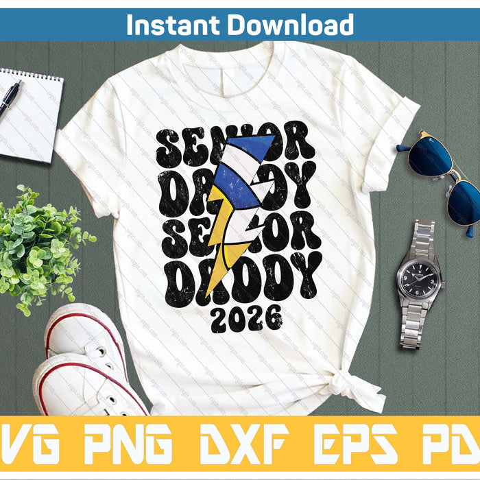 Proud Volleyball Senior Daddy 2026 SVG PNG Cutting Files