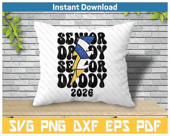 Proud Volleyball Senior Daddy 2026 SVG PNG Cutting Files