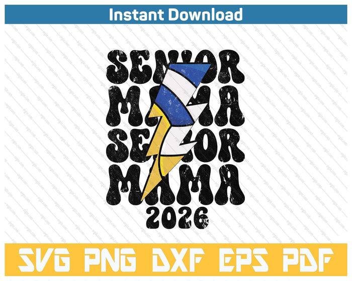 Proud Volleyball Senior Mama 2026 SVG PNG Cutting Files