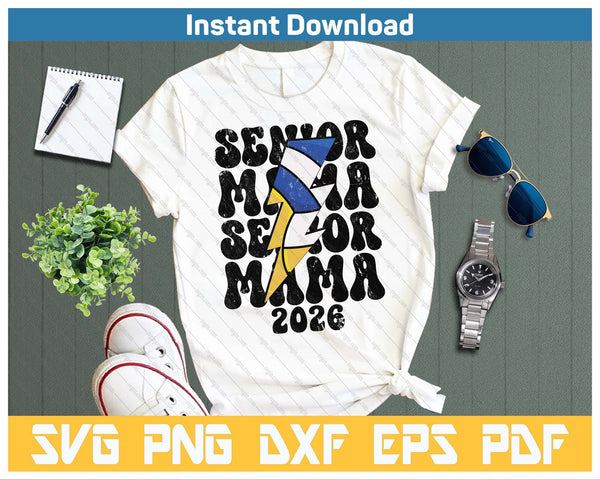 Proud Volleyball Senior Mama 2026 SVG PNG Cutting Files