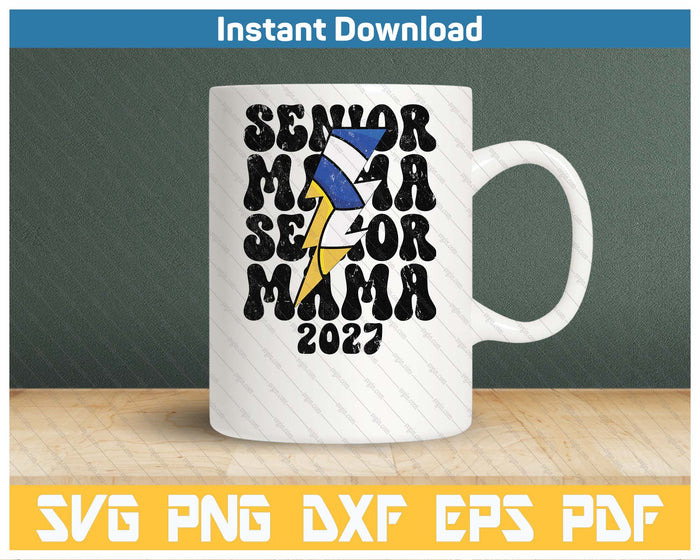 Proud Volleyball Senior Mama 2027 SVG PNG Cutting Files