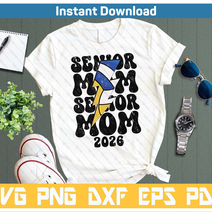 Proud Volleyball Senior Mom 2026 SVG PNG Cutting Files