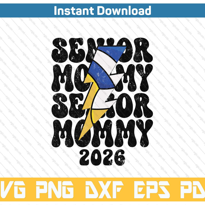 Proud Volleyball Senior Mommy 2026 SVG PNG Cutting Files