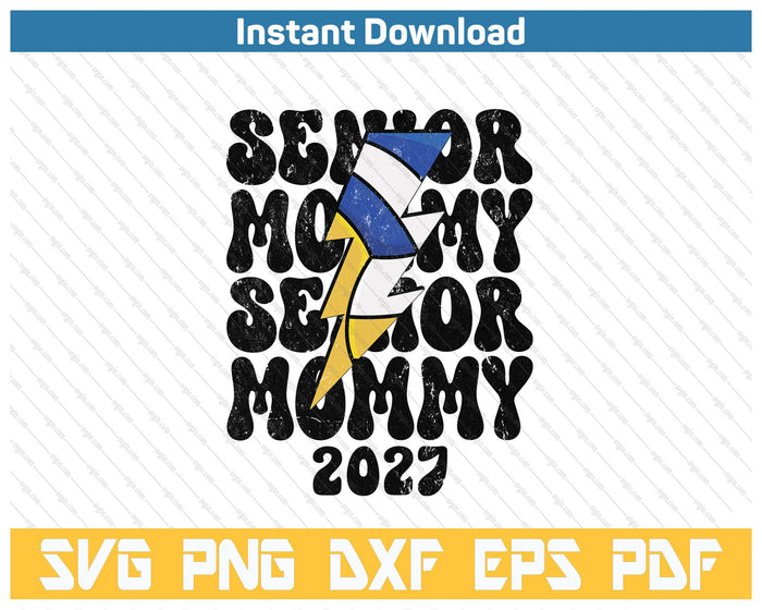 Proud Volleyball Senior Mommy 2027 SVG PNG Cutting Files