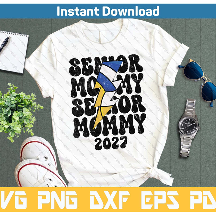 Proud Volleyball Senior Mommy 2027 SVG PNG Cutting Files