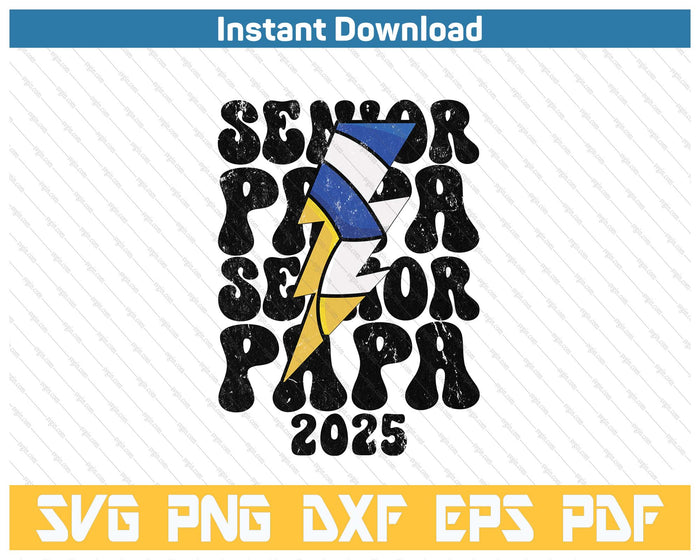 Proud Volleyball Senior Papa 2025 SVG PNG Cutting Files