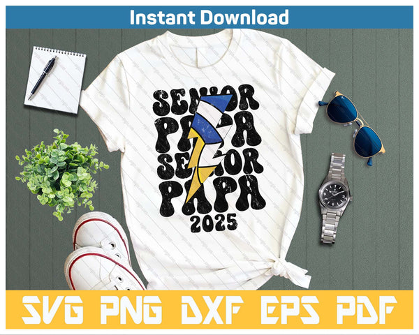 Proud Volleyball Senior Papa 2025 SVG PNG Cutting Files