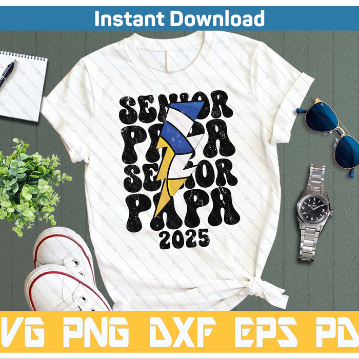 Proud Volleyball Senior Papa 2025 SVG PNG Cutting Files