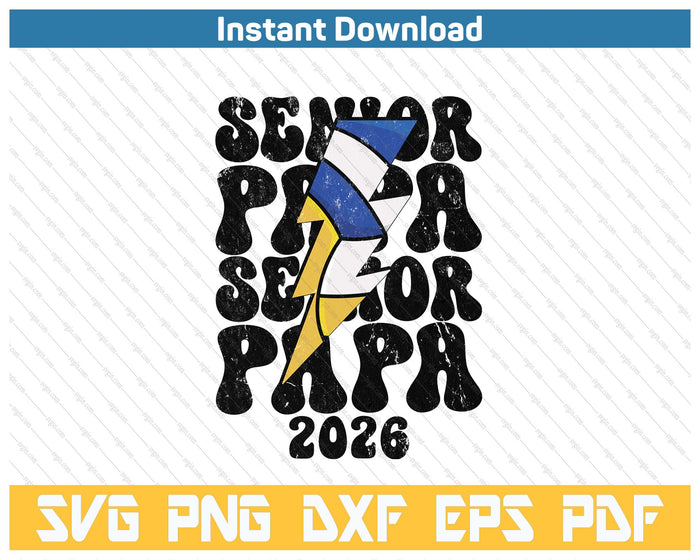 Proud Volleyball Senior Papa 2026 SVG PNG Cutting Files