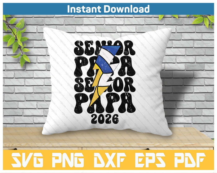 Proud Volleyball Senior Papa 2026 SVG PNG Cutting Files