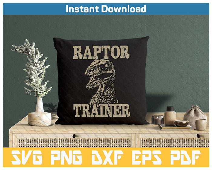 Raptor Trainer Funny Dinosaur Lover Halloween SVG PNG Cutting Files