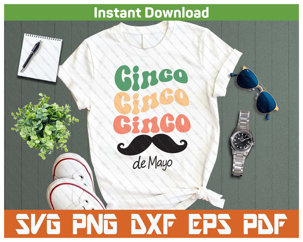 Retro Cinco De Mayo SVG PNG Cutting Files