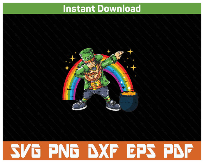 St Patricks Day Dabbing Leprechaun Funny SVG PNG Cutting Files