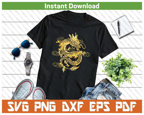 Traditional Chinese Dragon Symbol Of Power And Strength SVG PNG Cutting Files
