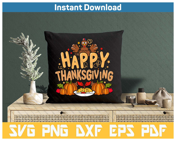 Turkey Day Happy Thanksgiving Family Dinner,Thanksgiving SVG PNG Cutting Files