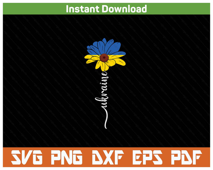 Ukraine Flag Sunflower Vintage Ukrainian Support Ukraine SVG PNG Cutting Files