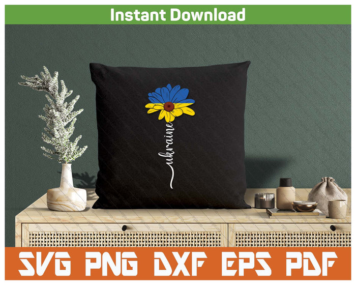 Ukraine Flag Sunflower Vintage Ukrainian Support Ukraine SVG PNG Cutting Files