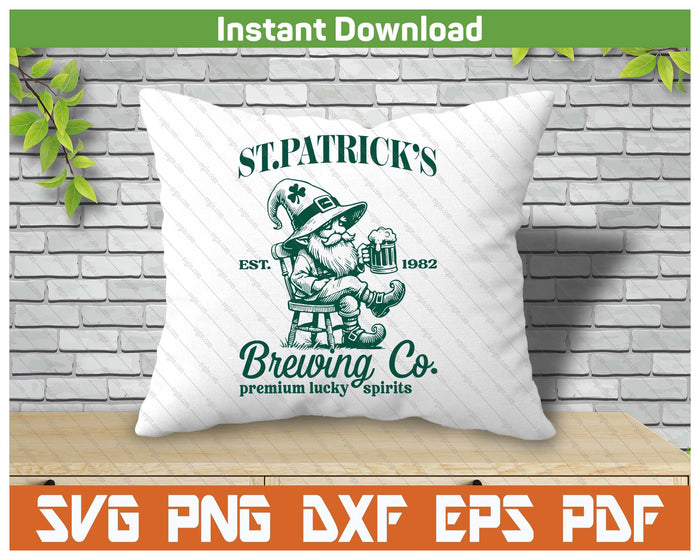 Vintage Funny St Patricks Day Gnome Drink Beer SVG PNG Cutting Files