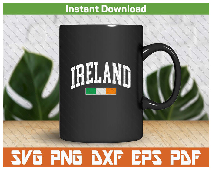 Vintage Ireland Flag Irish Retro Throwback SVG PNG Cutting Files