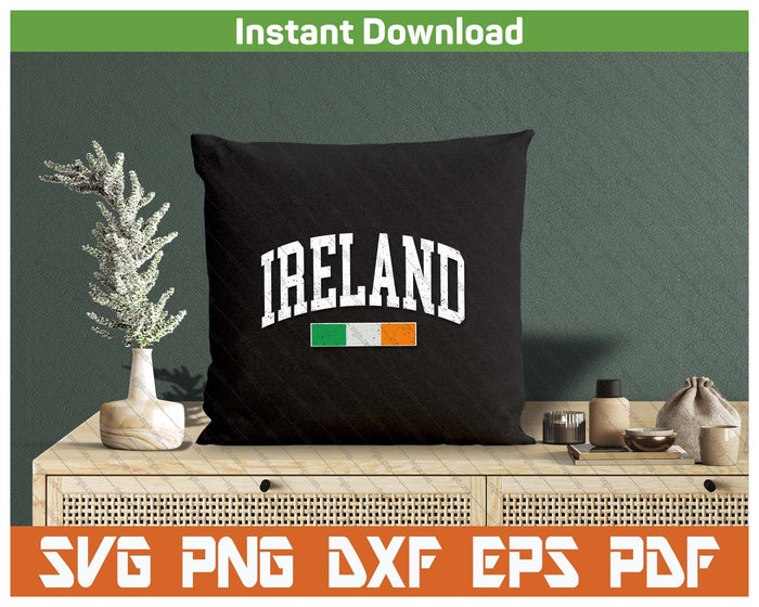 Vintage Ireland Flag Irish Retro Throwback SVG PNG Cutting Files